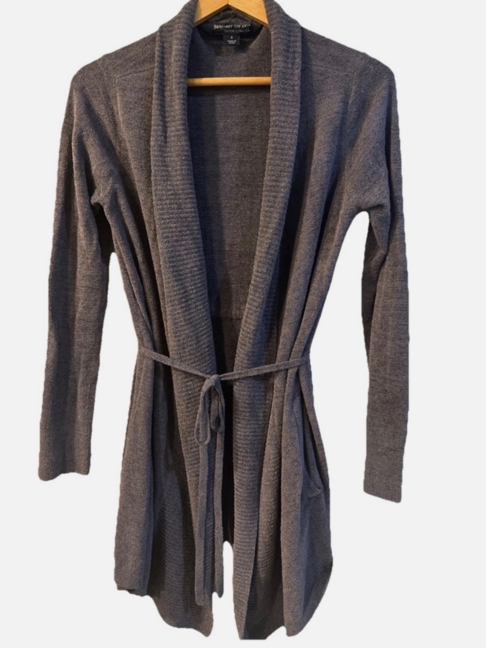 Barefoot Dreams CozyChic Ultra Lite Bath Robe Gray Small Short Robe Soft